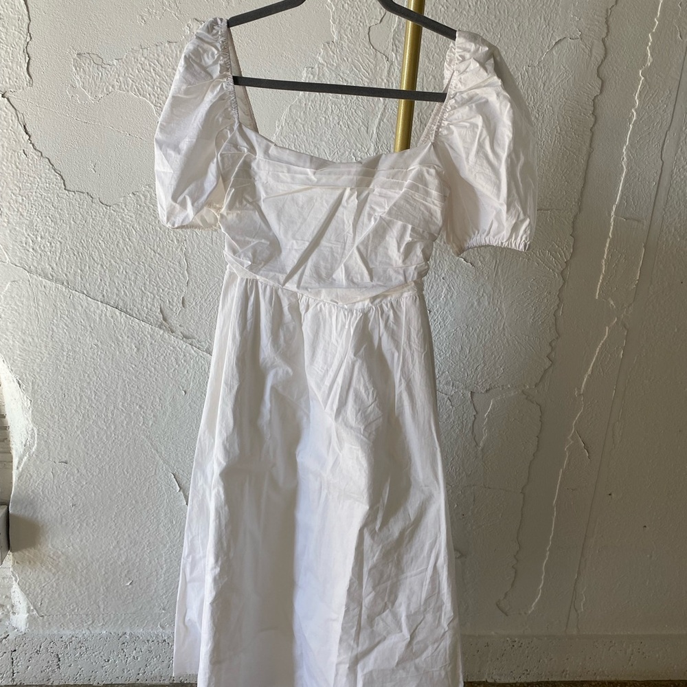 White Puff Sleeve Dress